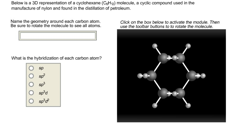 Solved Below Is A 3D Representation Of A Cyclohexane C6H Chegg