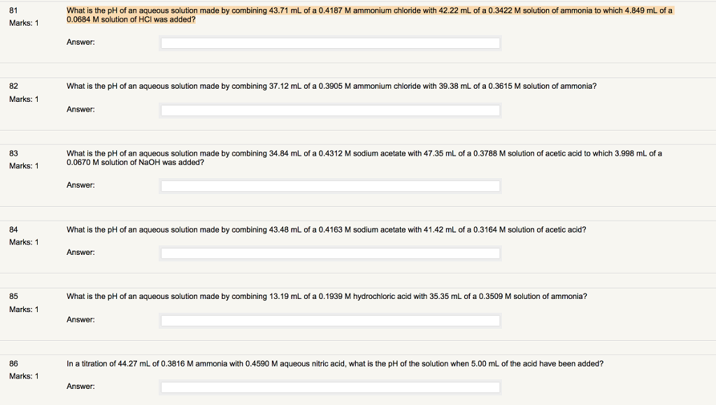 Solved What is the pH of an aqueous solution made by | Chegg.com