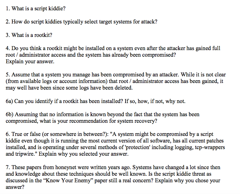 Solved What is Script Kiddie? If you use other sources then | Chegg.com