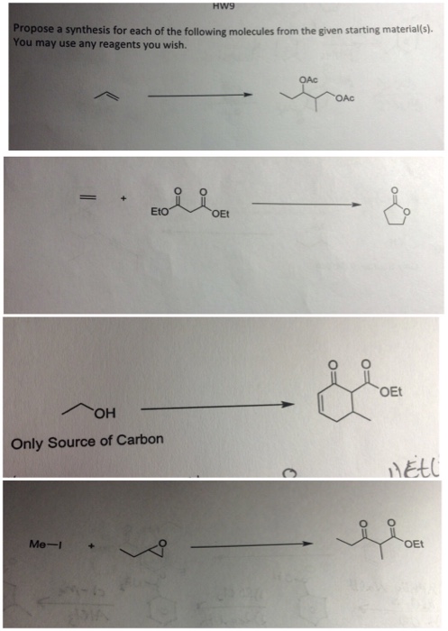 Solved Propose a synthesis for each of the following | Chegg.com