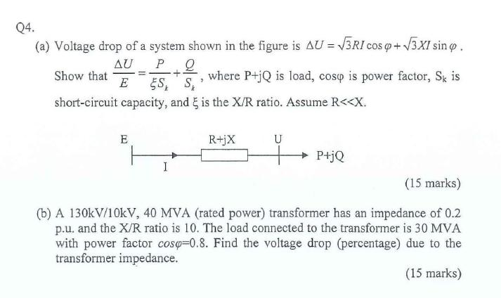 Solved Q4. (a) Voltage drop of a system shown in the figure | Chegg.com