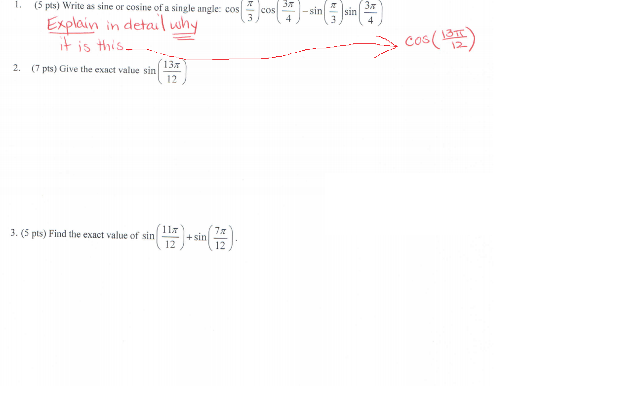 Solved 1 5 Pts Write As Sine Or Cosine Of A Single Angle Chegg