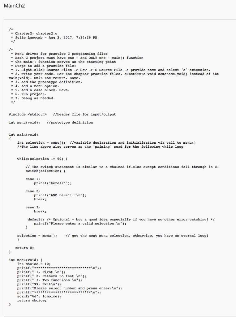 Solved I am stuck on this assignment. I copy the main from | Chegg.com