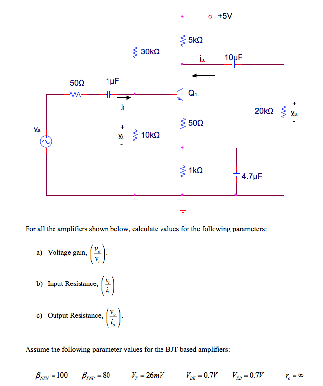 Solved For all the amplifiers shown below, calculate | Chegg.com