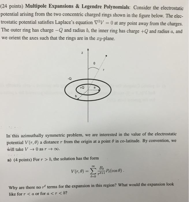 Solved (24 points) Multipole Expansions& Legendre