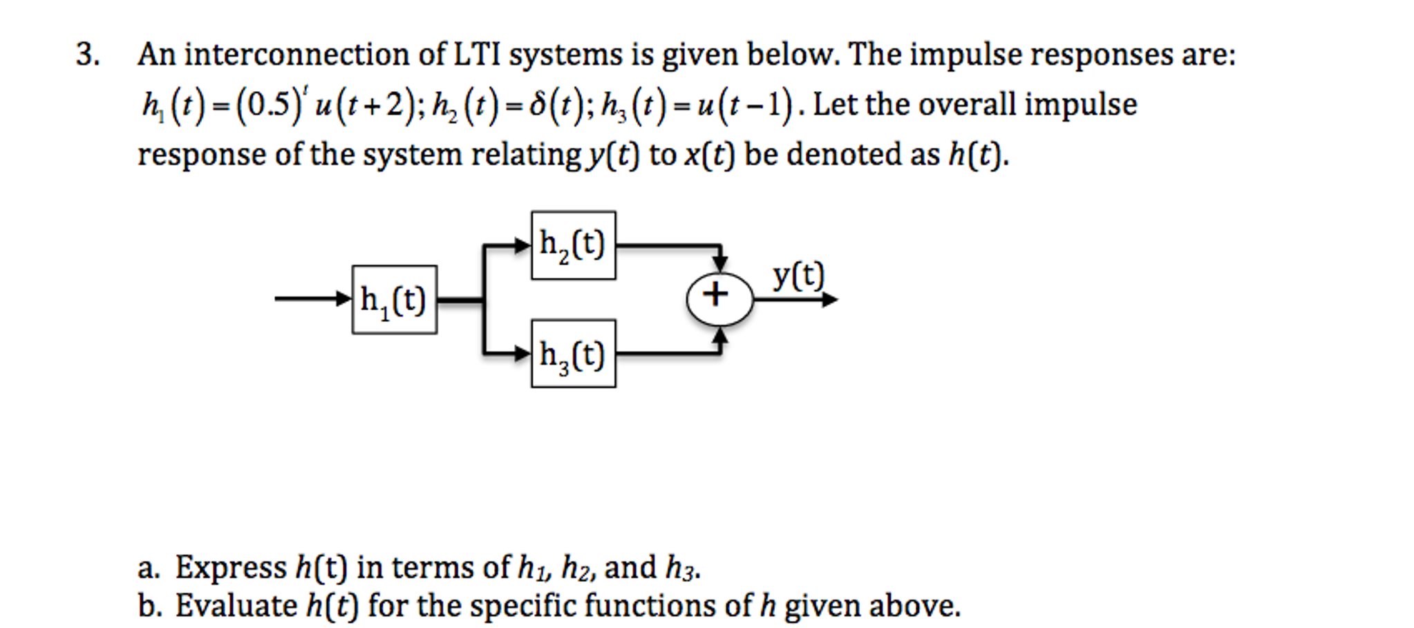 Solved An Interconnection Of LTI Systems Is Given Below. The | Chegg.com