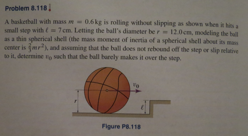 Solved A Basketball With Mass M = 0.6 Kg Is Rolling Without | Chegg.com