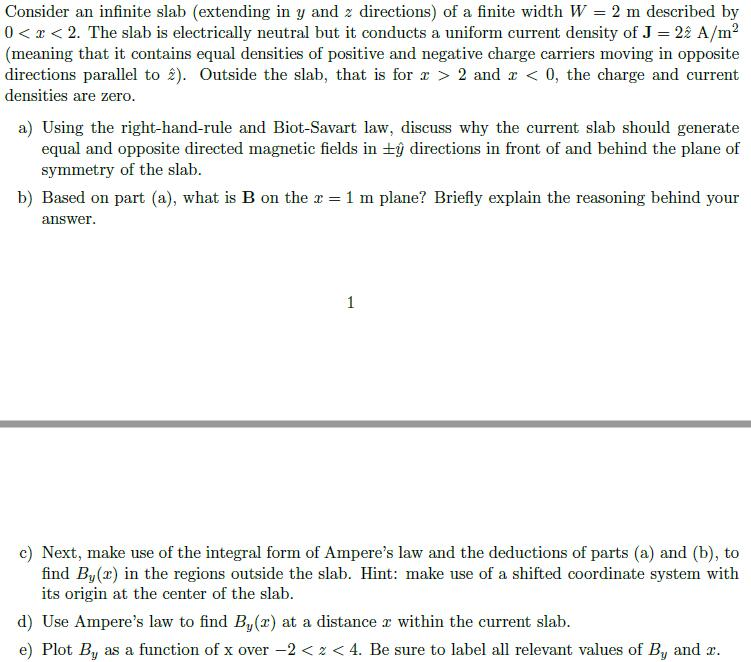 solved-consider-an-infinite-slab-extending-in-y-and-z-chegg