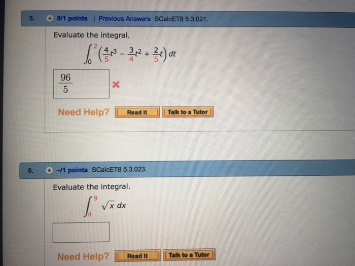 Solved Evaluate The Integral Integral 0 2 4 5 T 3 3 4 Chegg