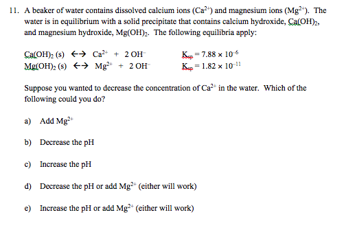 A beaker of water contains dissolved calcium ions | Chegg.com