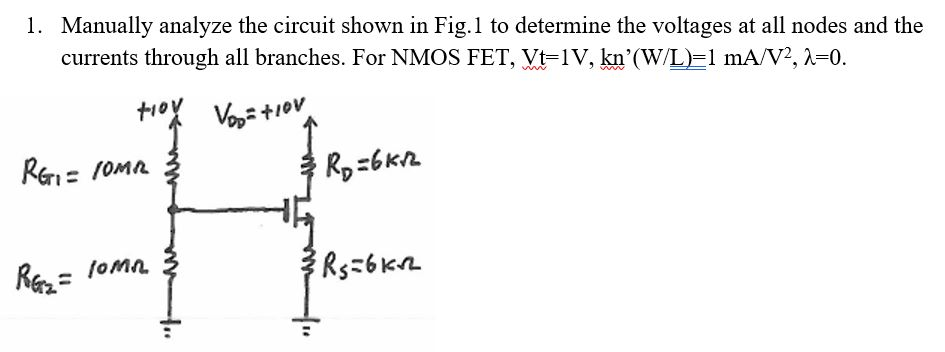 Solved Manually analyze the circuit shown in Fig. 1 to | Chegg.com