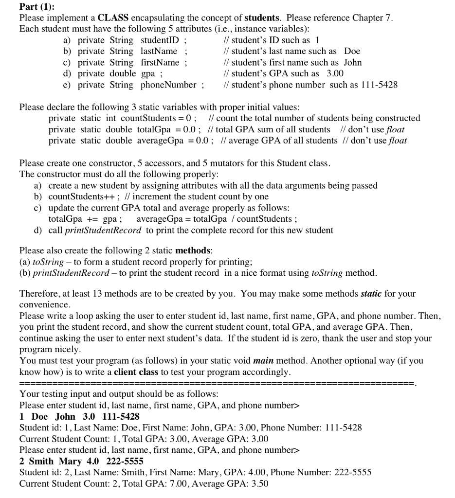 Solved Please implement a CLASS encapsulating the concept of | Chegg.com