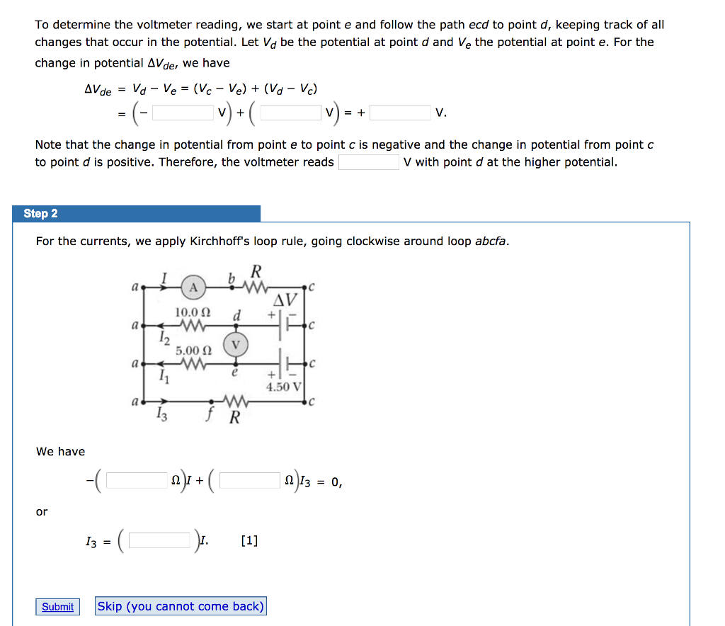 Solved To determine the voltmeter reading, we start at point