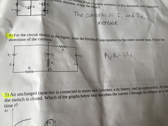 Solved For the circuit shown in the figure, write the | Chegg.com