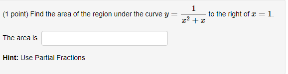 Solved Find the area of the region under the curve y = 1/x^2 | Chegg.com