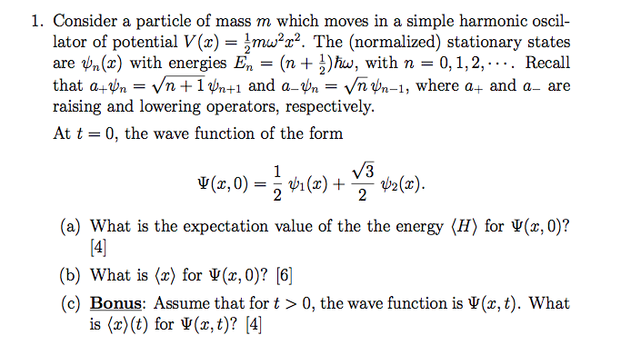 Solved Consider a particle of mass m which moves in a simple | Chegg.com