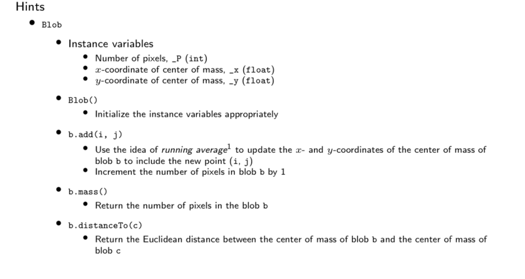  BlobFinder Instance Variable Blobs Identified By Chegg