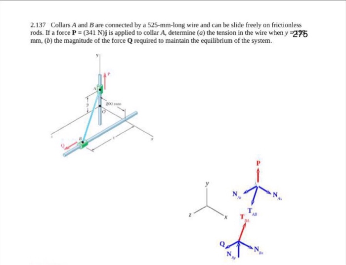 Solved Collars A And B Are Connected By A 525-mm-long Wire | Chegg.com