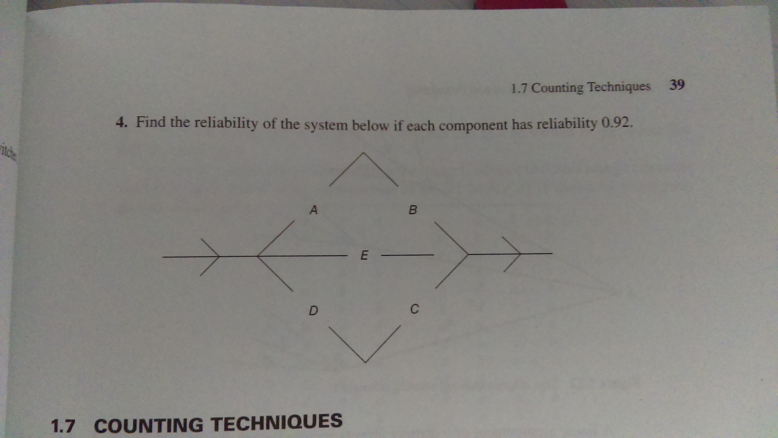 Solved Find the reliability of the system below if each | Chegg.com