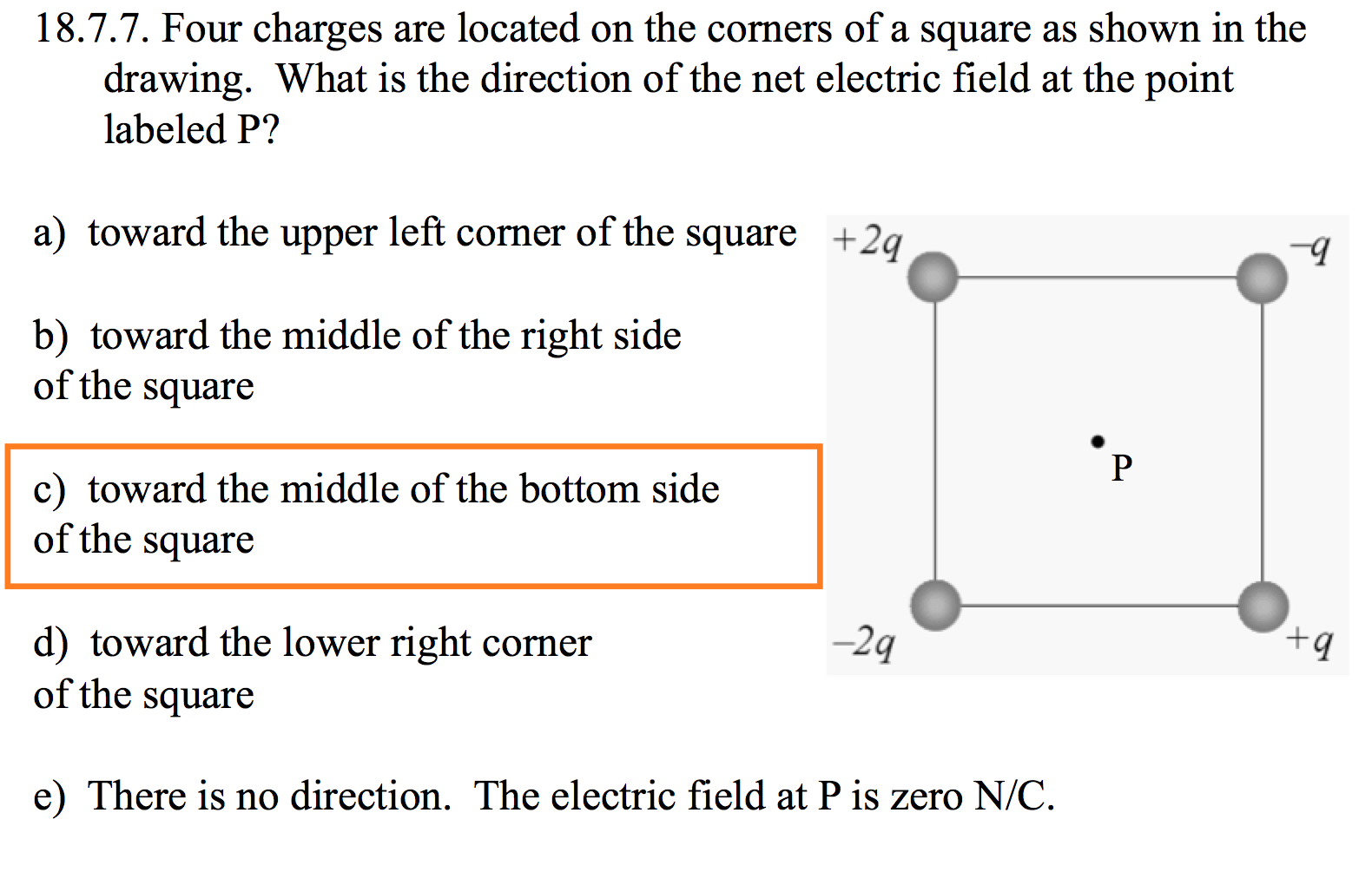 solved-18-7-7-four-charges-are-located-on-the-corners-of-a-chegg