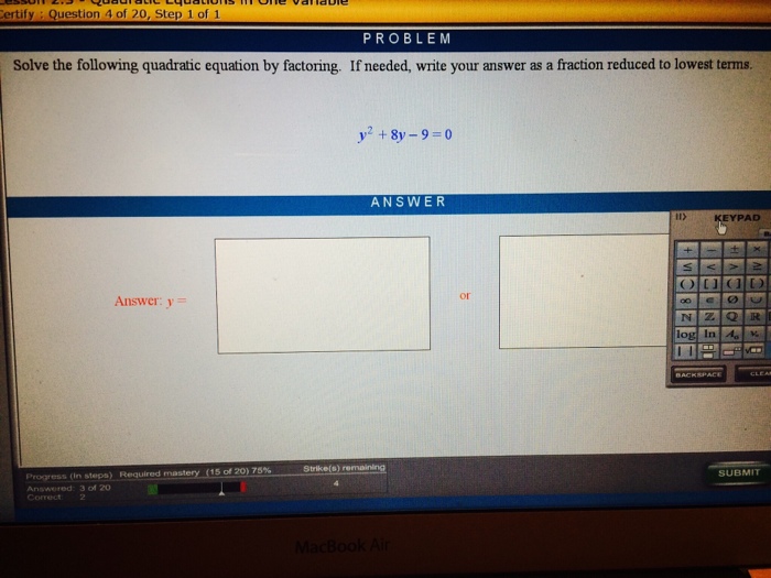 Solved Solve The Following Quadratic Equation By Factoring. | Chegg.com