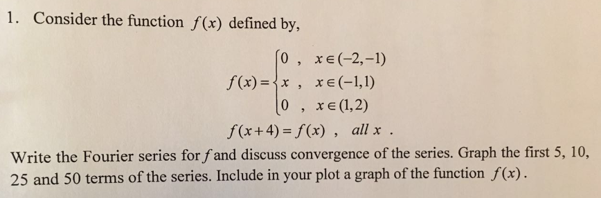 Solved Consider The Function F X Defined By Write The