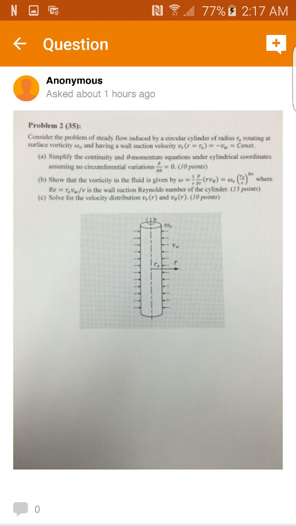 Solved Consider the problem of steady flow induced by a | Chegg.com