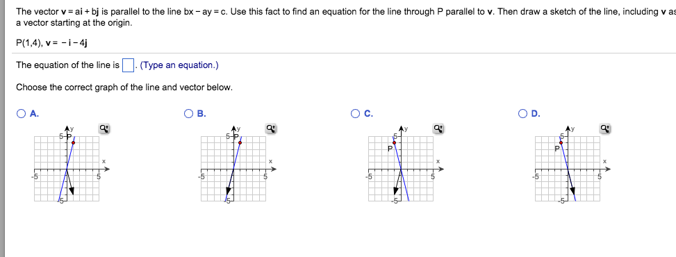 Solved The vector v = ai + bj is parallel to the line bx - | Chegg.com