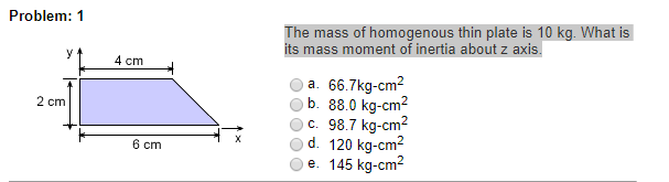 Solved Problem: 1 The mass of homogenous thin plate is 10 | Chegg.com