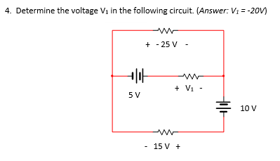 Solved 4. Determine the voltage V1 in the following circuit. | Chegg.com