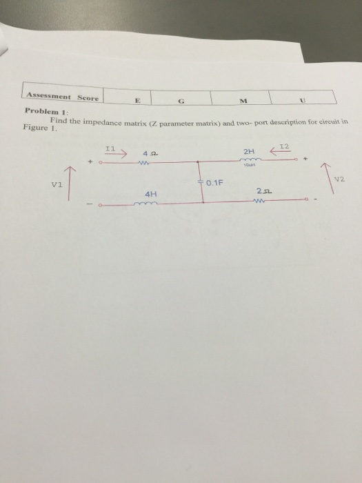 Solved Find the impedance matrix (Z parameter matrix) and