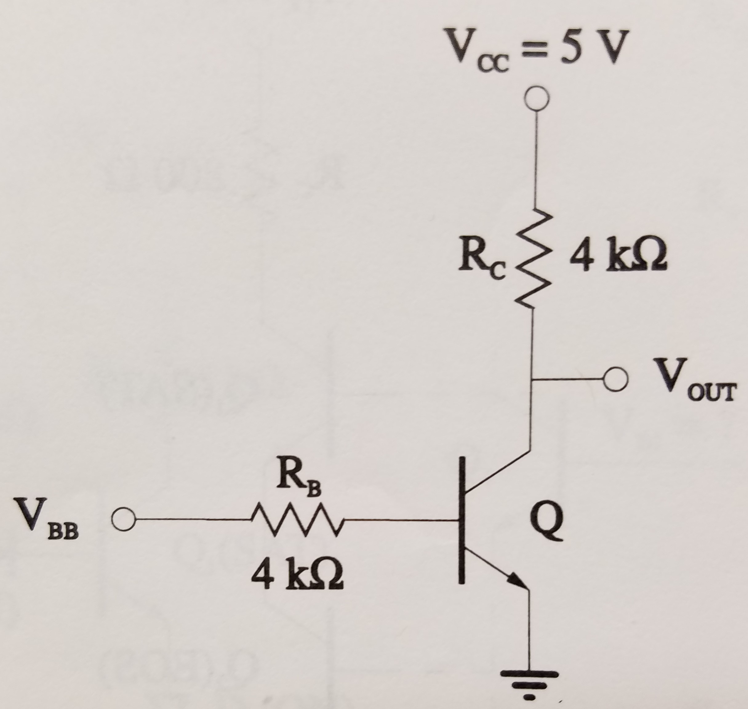 Solved For the BJT inverter circuit in the figure determine