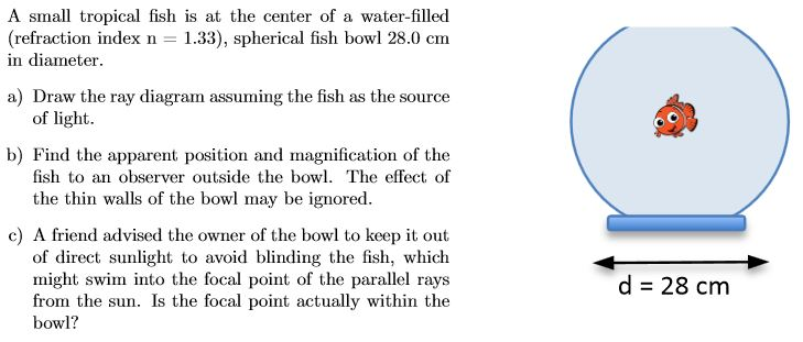 Solved A Small Tropical Fish Is At The Center Of A | Chegg.com