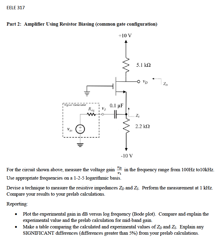 Lab 7 NMOS SmallSignal Amplifier Purpose In this
