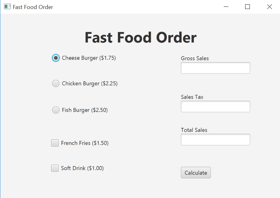 Create a JavaFX application that will calculate the | Chegg.com