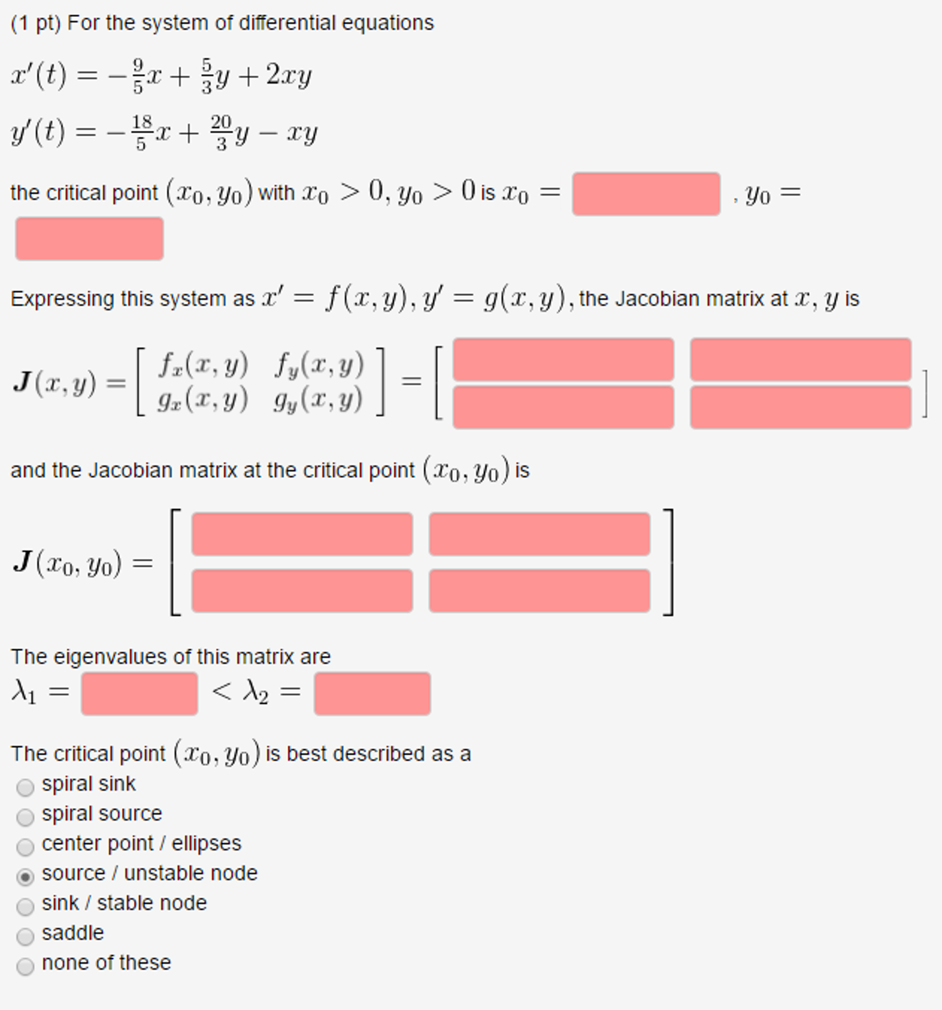 solved-for-the-system-of-differential-equations-x-t-9-5-chegg