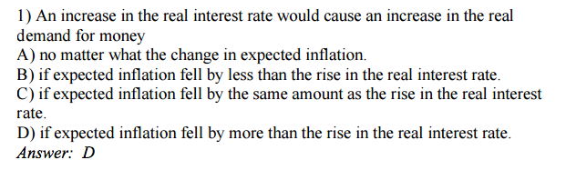 Solved An increase in the real interest rate would cause an | Chegg.com