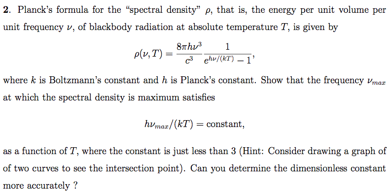 SOLVED: (c) Starting From Planck's Law For The Energy, 60% OFF