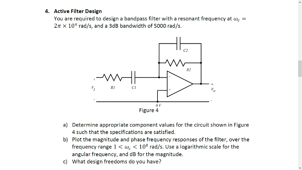 Solved Active Filter Design: You Are Required To Design A | Chegg.com