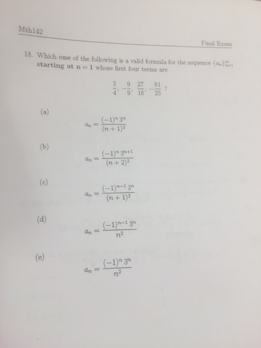 Solved Which One Of The Following Is A Valid Formula For The Chegg