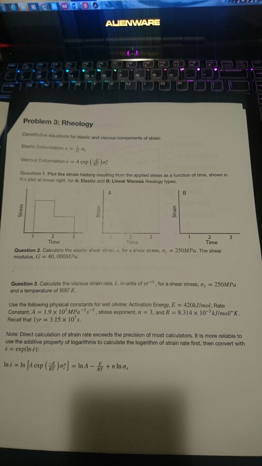 Solved Problem 3 Rheology equations for elastic and viscous