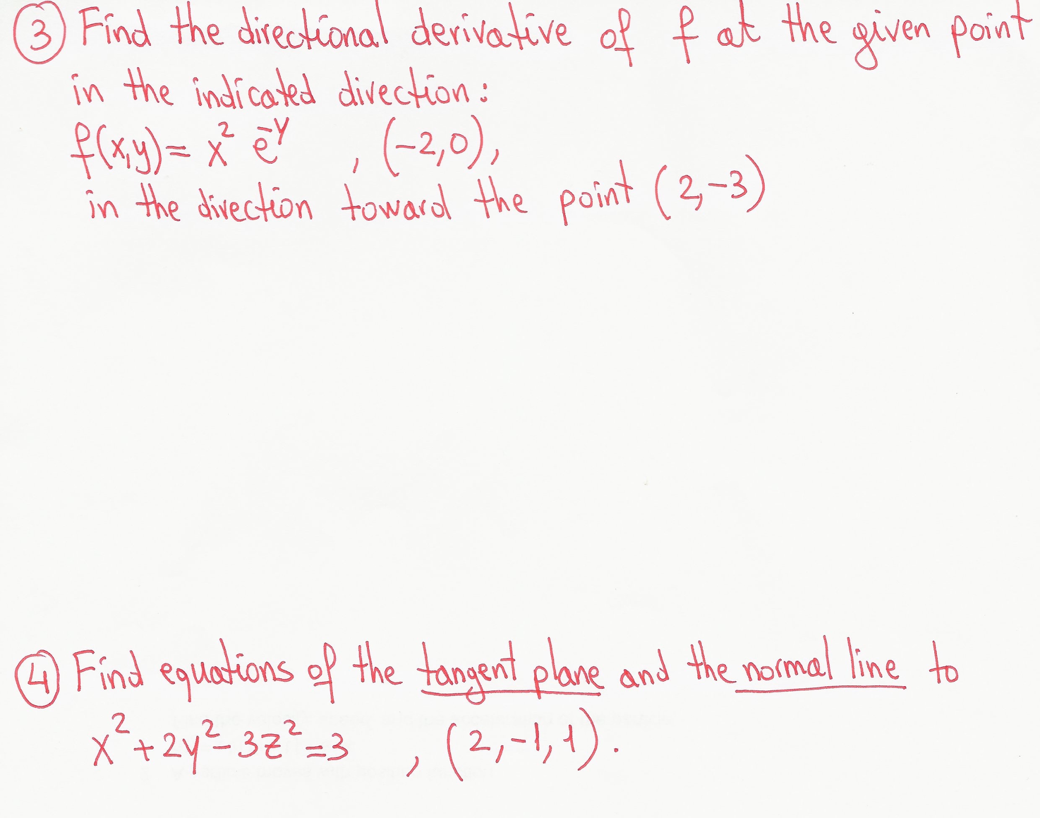 Solved Find The Directional Derivative Of F At The Given