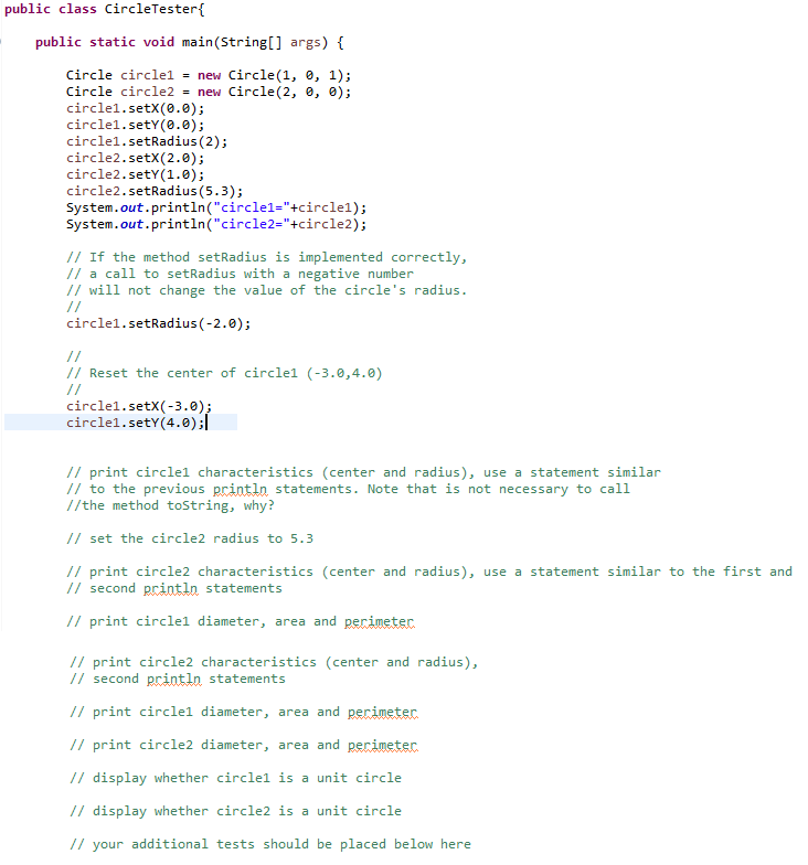 Solved a. Declare three private double instance variables: | Chegg.com