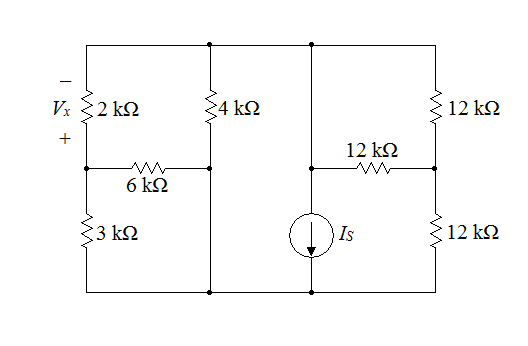 Solved Vx = 16.0 V in the circuit shown. Compute Is. . | Chegg.com