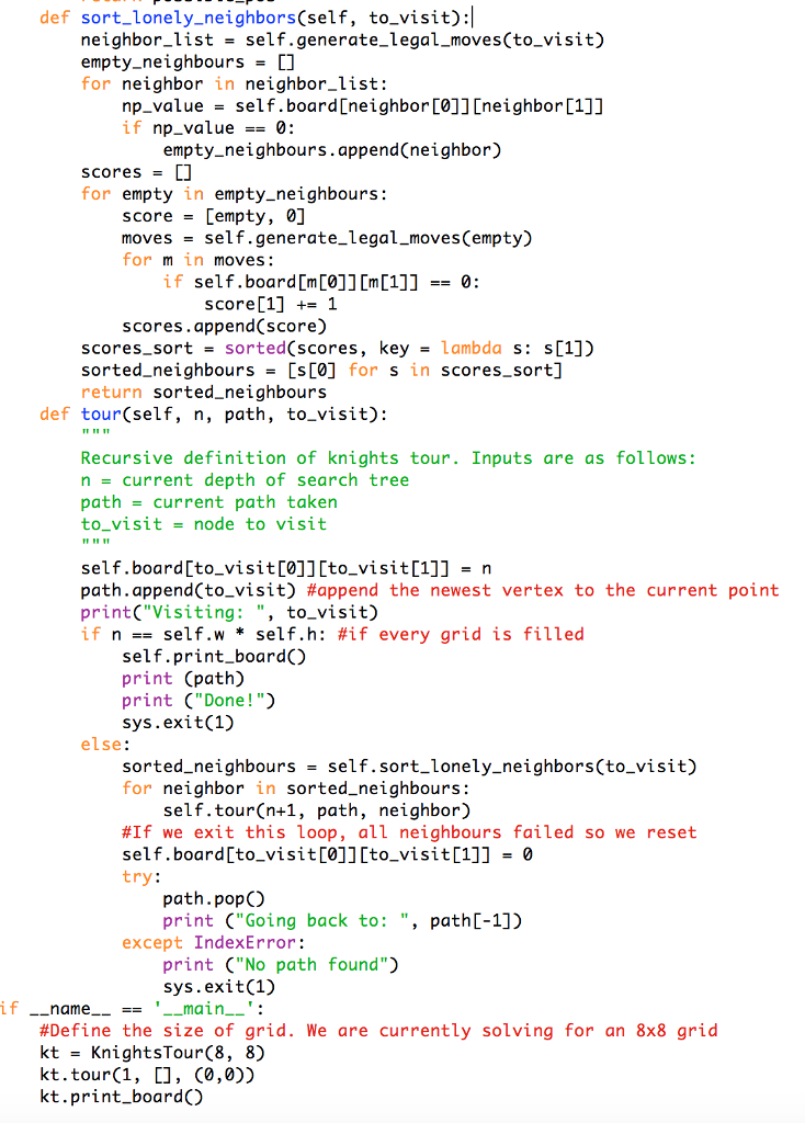 Solved import sys class KnightsTour: def-init-(self, width, | Chegg.com