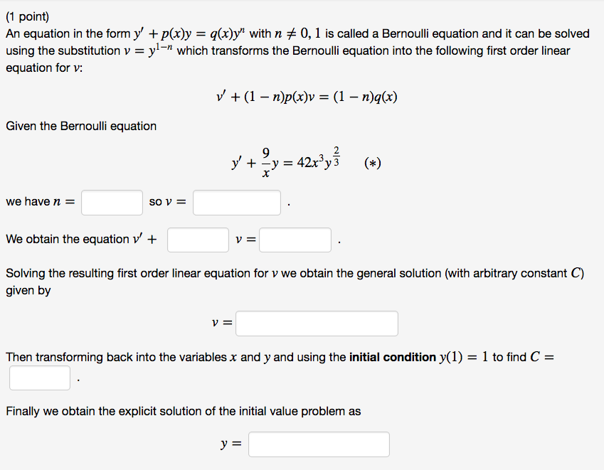 Solved An Equation In The Form Y P X Y Q X Y N With N