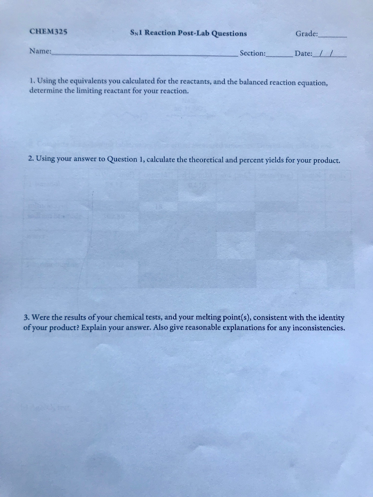 Solved If someone could help with these post lab questions | Chegg.com