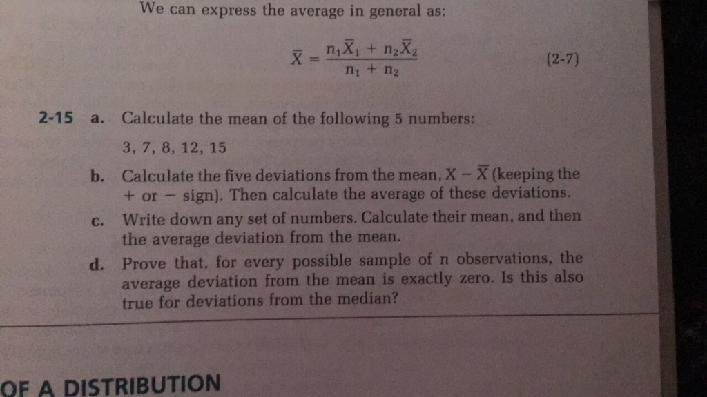 Solved Calculate the mean of the following 5 numbers: 3, 7, | Chegg.com