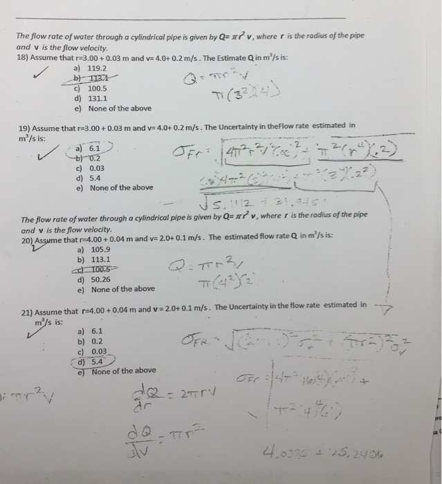 Solved The flow rate of water through a cylindrical pipe is | Chegg.com