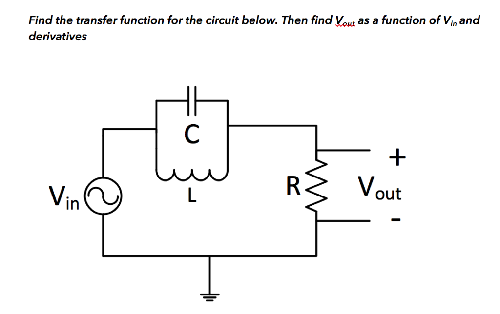 Solved Find the transfer function for the circuit below. | Chegg.com
